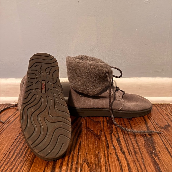 Abeo Imelda Suede/Shearling Winter Boots in Gray - Picture 4 of 6